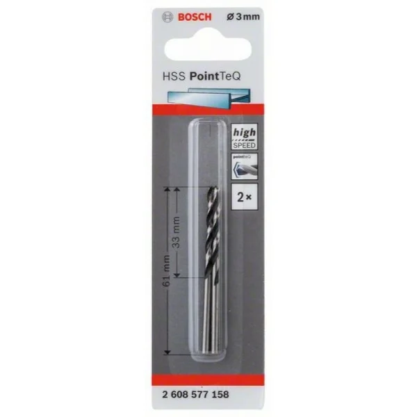 Сверло по металлу HSS PointTeQ (2 шт.) 3 мм Bosch 2608577158