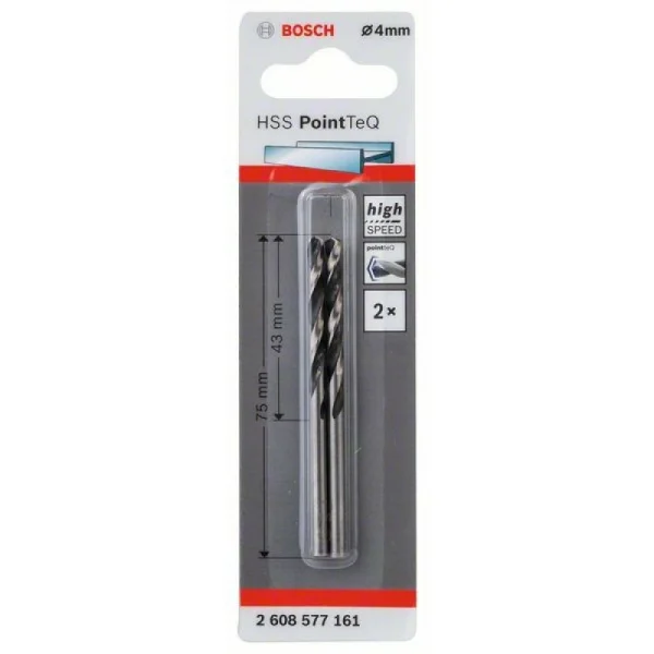 Сверло по металлу HSS PointTeQ (2 шт.) 4 мм Bosch 2608577161