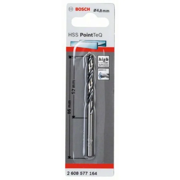 Сверло по металлу HSS PointTeQ 4.8 мм Bosch 2608577164