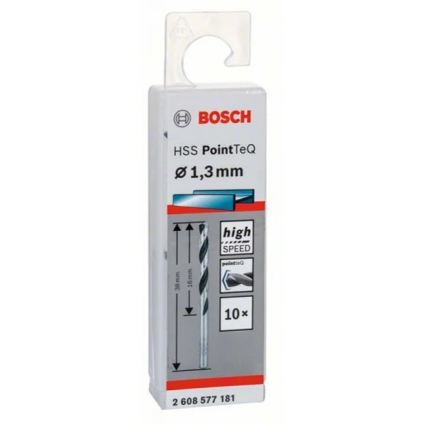 Сверло по металлу HSS PointTeQ (10 шт.) 1.3 мм Bosch 2608577181