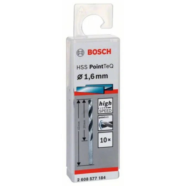 Сверло по металлу HSS PointTeQ (10 шт.) 1.6 мм Bosch 2608577184