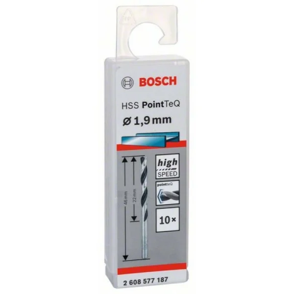 Сверло по металлу HSS PointTeQ (10 шт.) 1.9 мм Bosch 2608577187