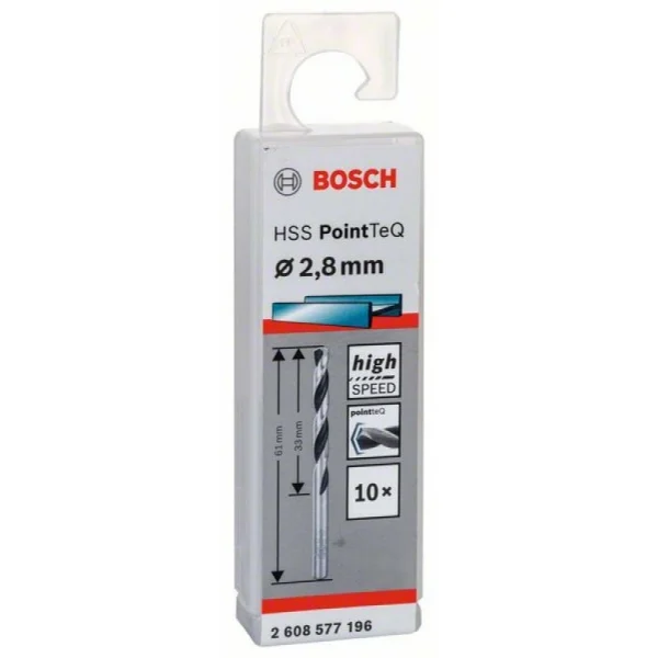 Сверло по металлу HSS PointTeQ (10 шт.) 2.8 мм Bosch 2608577196