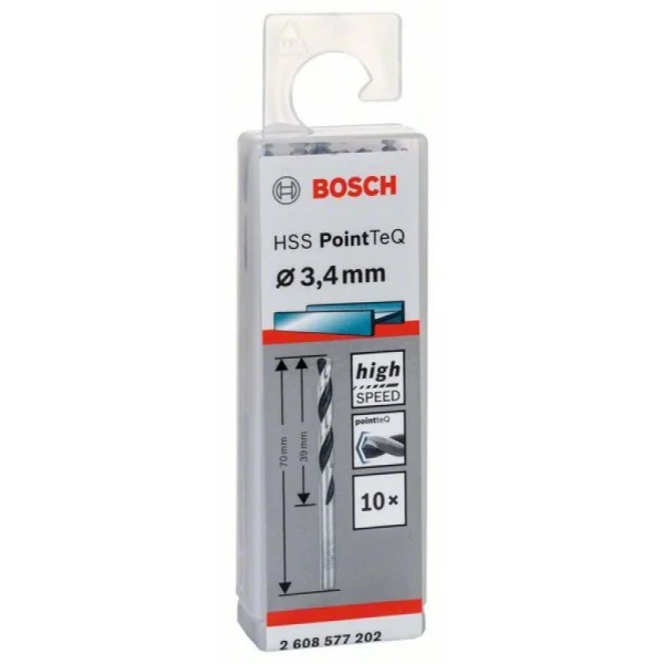 Сверло по металлу HSS PointTeQ (10 шт.) 3.4 мм Bosch 2608577202