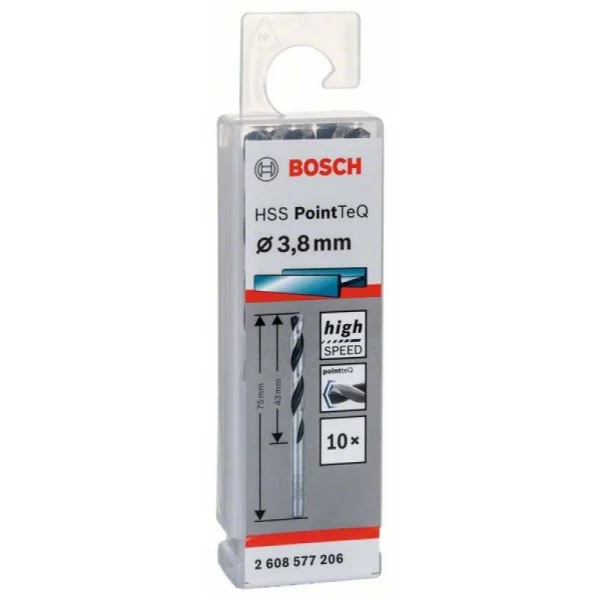 Сверло по металлу HSS PointTeQ (10 шт.) 3.8 мм Bosch 2608577206