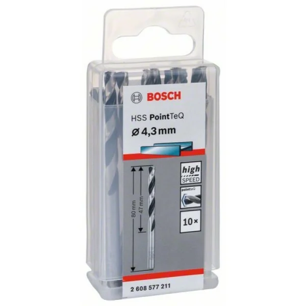Сверло по металлу HSS PointTeQ (10 шт.) 4.3 мм Bosch 2608577211