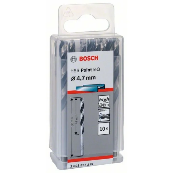 Сверло по металлу HSS PointTeQ (10 шт.) 4.7 мм Bosch 2608577215
