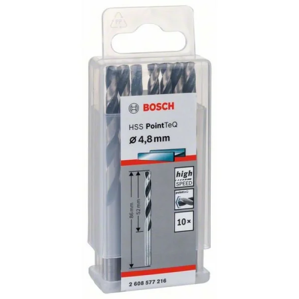 Сверло по металлу HSS PointTeQ (10 шт.) 4.8 мм Bosch 2608577216