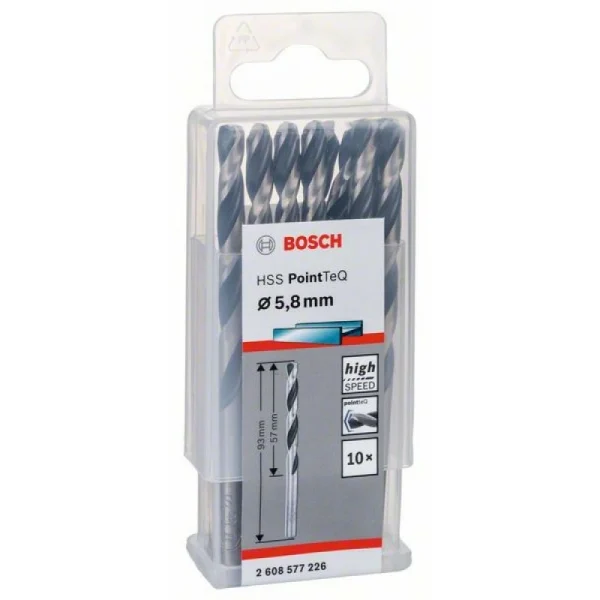 Сверло по металлу HSS PointTeQ (10 шт.) 5.8 мм Bosch 2608577226