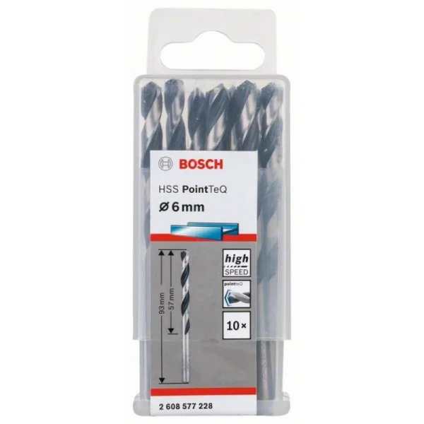 Сверло по металлу HSS PointTeQ (10 шт.) 6 мм Bosch 2608577228