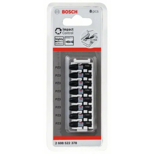 Кассета ударных бит Impact Control 25 мм PZ3 8 шт Bosch 2608522378 — изображение 2