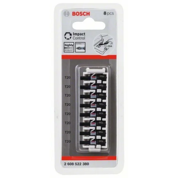 Кассета ударных бит Impact Control 25 мм T20 8 шт Bosch 2608522380 — изображение 2