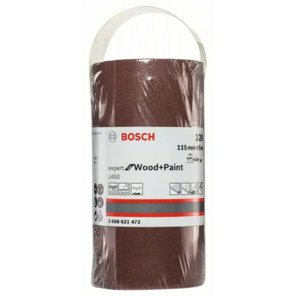 Шлифрулон J450 Expert for Wood+Paint 115x5000 мм K320 Bosch 2608621472 — изображение 2