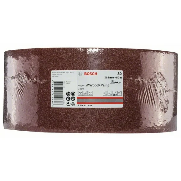 Шлифрулон J450 Expert for Wood+Paint 115x50.000 мм K80 Bosch 2608621483 — изображение 2