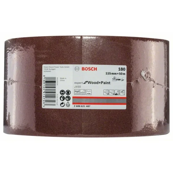 Шлифрулон J450 Expert for Wood+Paint 115x50.000 мм K180 Bosch 2608621487 — изображение 2