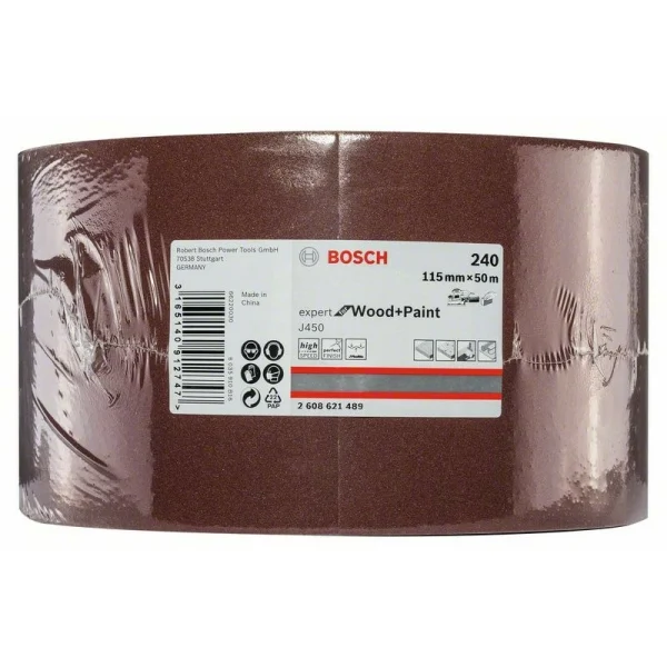 Шлифрулон J450 Expert for Wood+Paint 115x50.000 мм K240 Bosch 2608621489 — изображение 2