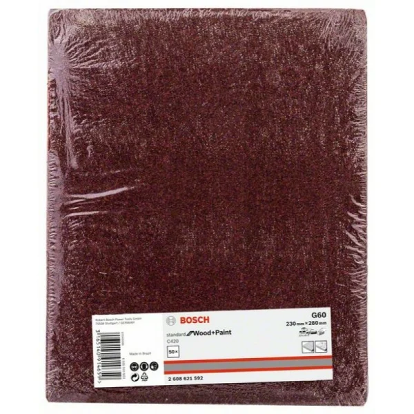 Шлифлист C420 Standard for Wood+Paint 230x280 мм K60 Bosch 2608621592 — изображение 2
