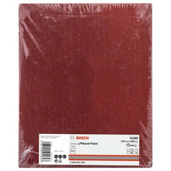 Шлифлист C420 Standard for Wood+Paint 230x280 мм K180 Bosch 2608621596 — изображение 2