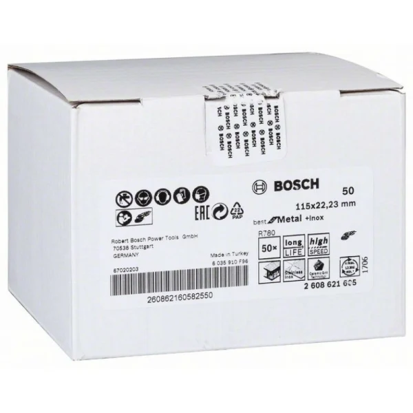 Фибровый шлифкруг R780 Best for Metal+Inox, 115 мм, G50 Bosch 2608621605 — изображение 2