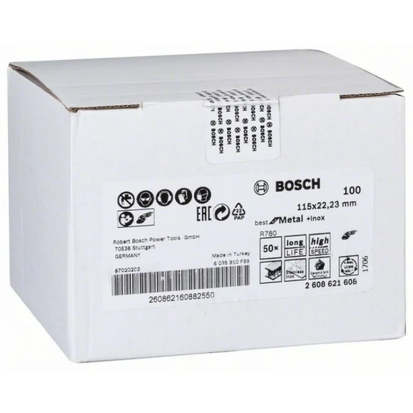 Фибровый шлифкруг R780 Best for Metal+Inox, 115 мм, G100 Bosch 2608621608 — изображение 2