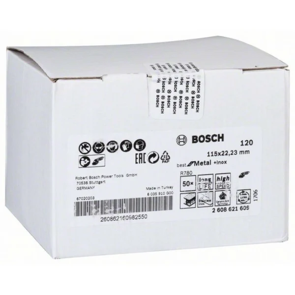 Фибровый шлифкруг R780 Best for Metal+Inox, 115 мм, G120 Bosch 2608621609 — изображение 2
