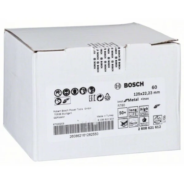 Фибровый шлифкруг R780 Best for Metal+Inox, 125 мм, G60 Bosch 2608621612