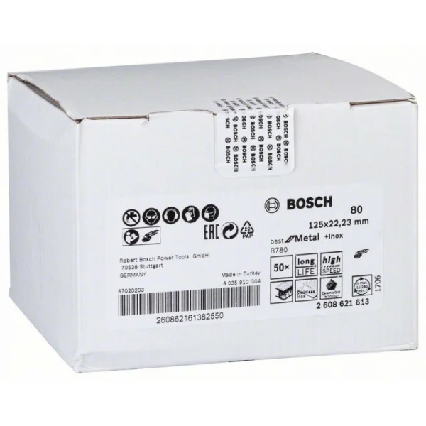 Фибровый шлифкруг R780 Best for Metal+Inox, 125 мм, G80 Bosch 2608621613