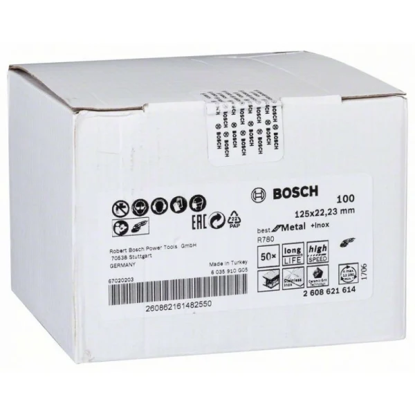 Фибровый шлифкруг R780 Best for Metal+Inox, 125 мм, G100 Bosch 2608621614