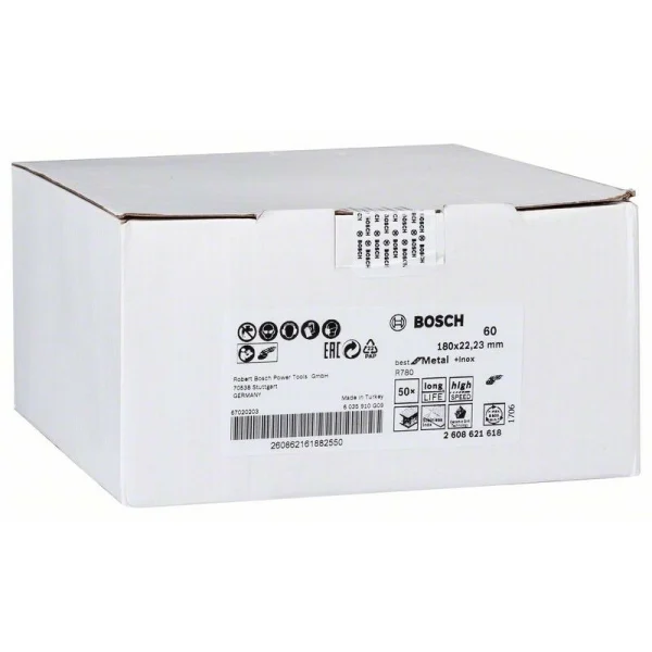 Фибровый шлифкруг R780 Best for Metal+Inox, 180 мм, G60 Bosch 2608621618
