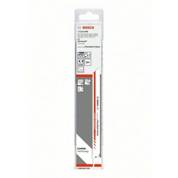 Сабельные пилки (10 шт.) S1122CHM, Endurance for HardNail Pallets Bosch 2608658328 — изображение 2