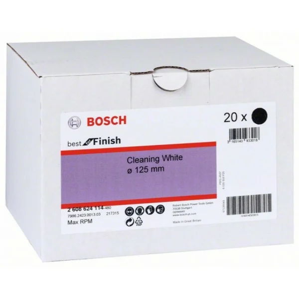Нетканый шлифкруг 125 мм (Velcro), white Bosch 2608624114 — изображение 2