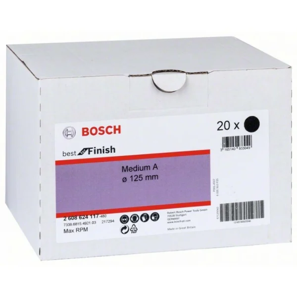 Нетканый шлифкруг 125 мм (Velcro), Medium AlOx Bosch 2608624117 — изображение 2
