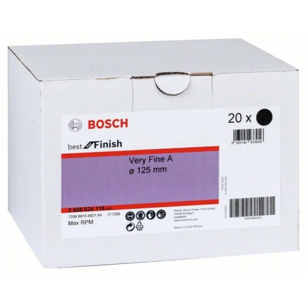 Нетканый шлифкруг 125 мм (Velcro), Very Fine AlOx Bosch 2608624118 — изображение 2