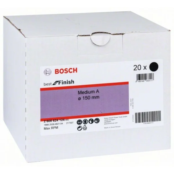 Нетканый шлифкруг 150 мм (Velcro), Medium AlOx Bosch 2608624124 — изображение 2