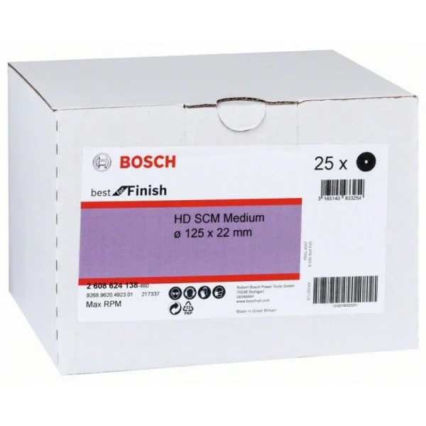 Нетканый шлифкруг SCM, 125 мм, Medium Bosch 2608624138
