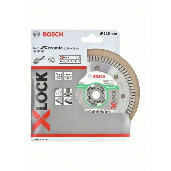 Алмазный диск Best for Ceramic Extraclean Turbo X-LOCK 115x22,23x1,4x7 мм Bosch 2608615131 — изображение 3