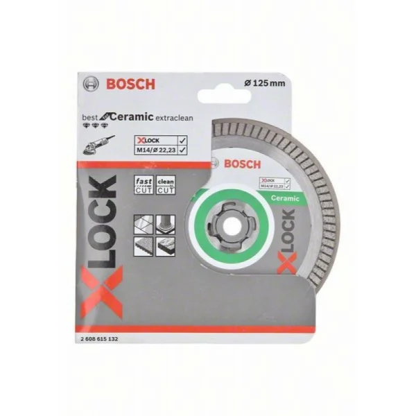 Алмазный диск Best for Ceramic Extraclean Turbo X-LOCK 125x22,23x1,4x7 мм Bosch 2608615132 — изображение 3