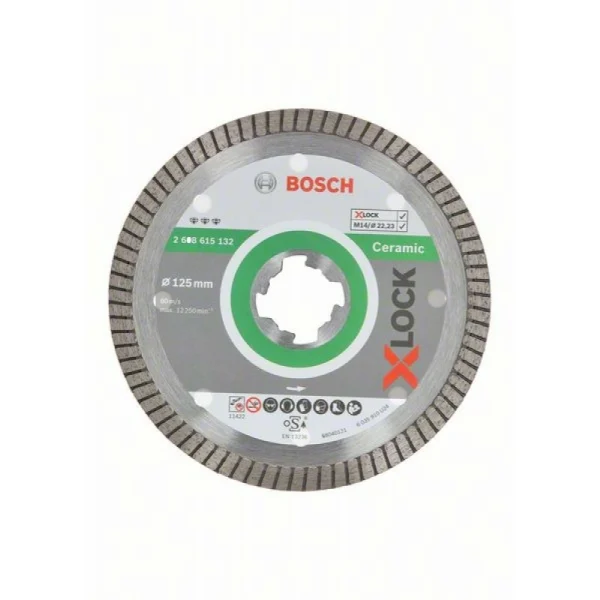 Алмазный диск Best for Ceramic Extraclean Turbo X-LOCK 125x22,23x1,4x7 мм Bosch 2608615132 — изображение 4