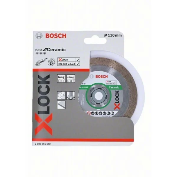 Алмазный диск Best for Ceramic X-LOCK 110x22,23x1,8x10 мм Bosch 2608615162 — изображение 2