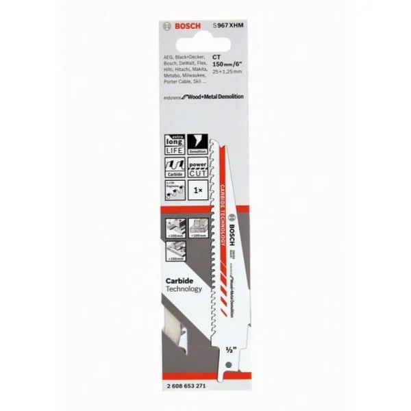 Сабельная пилка S967XHM Endurance for Wood+Metal Demolition Bosch 2608653271 — изображение 2