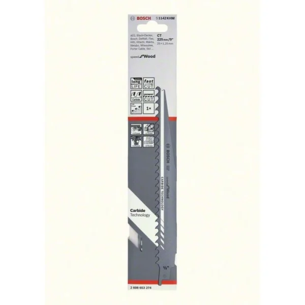 Сабельная пилка S1142KHM Speed for Wood Bosch 2608653274 — изображение 2