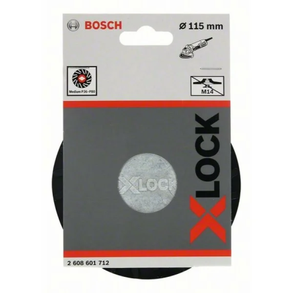 Опорная тарелка X-LOCK с зажимом 115 мм средняя Bosch 2608601712 — изображение 3