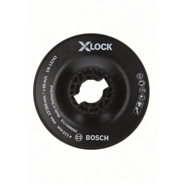 Опорная тарелка X-LOCK с зажимом 115 мм жесткая Bosch 2608601713 — изображение 4