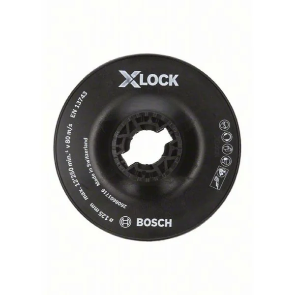 Опорная тарелка X-LOCK с зажимом 125 мм жесткая Bosch 2608601716 — изображение 4