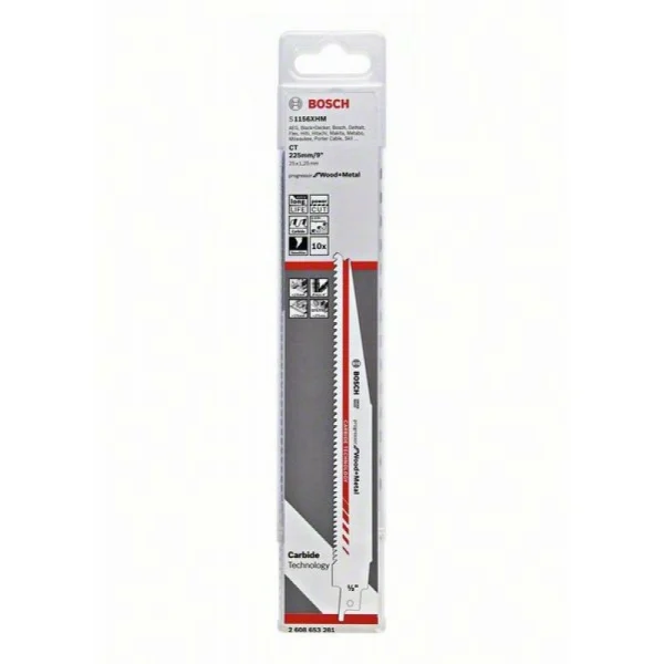 Сабельные пилки (10 шт.) S1156XHM Progressor for Wood+Metal Bosch 2608653281 — изображение 2