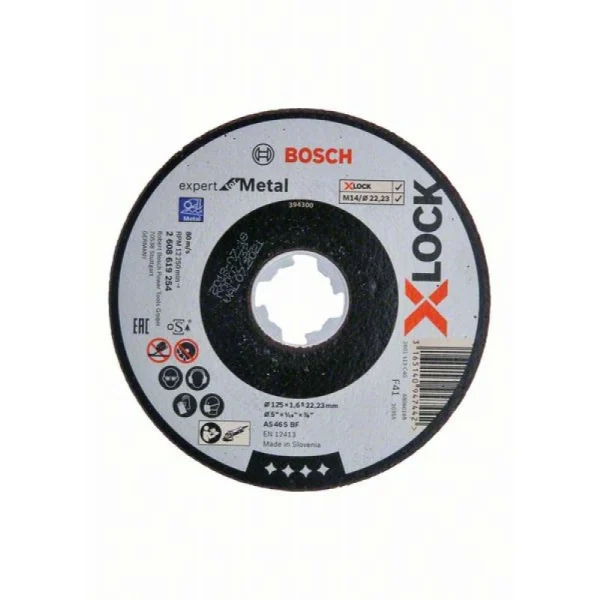 Отрезной диск Expert for Metal X-LOCK 125x1.6x22.23 мм прямой Bosch 2608619254 — изображение 2