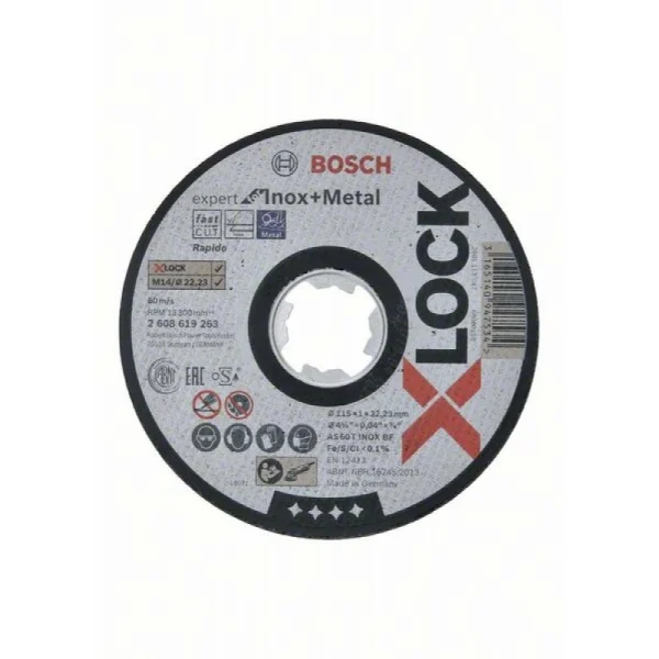 Отрезной диск Expert for Metal & Inox X-LOCK 115x1x22.23 мм прямой Bosch 2608619263 — изображение 2