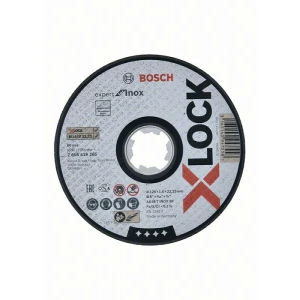 Отрезной диск Expert for Inox X-LOCK 125x1.6x22.23 мм прямой Bosch 2608619265 — изображение 2