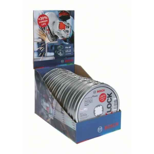 Отрезной диск Standard for Inox X-LOCK 115x1x22.23 мм прямой 10шт Bosch 2608619266 — изображение 2