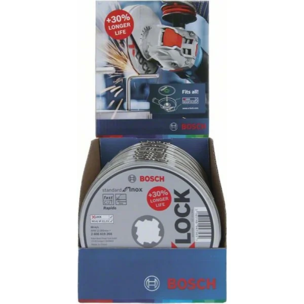 Отрезной диск Standard for Inox X-LOCK 115x1x22.23 мм прямой 10шт Bosch 2608619266 — изображение 3
